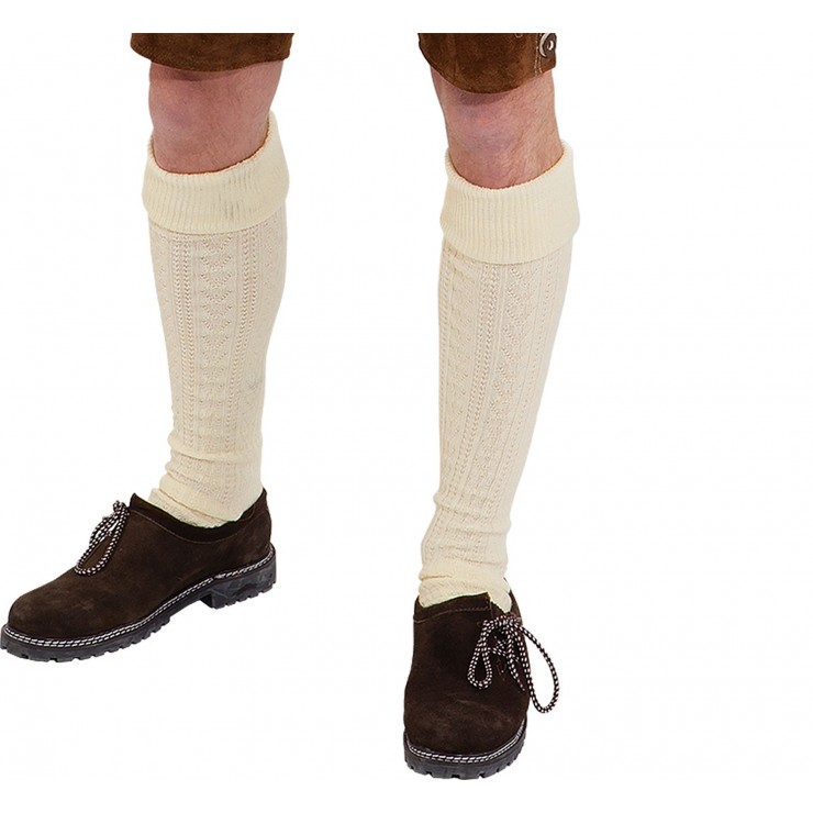Chaussettes hautes, crème