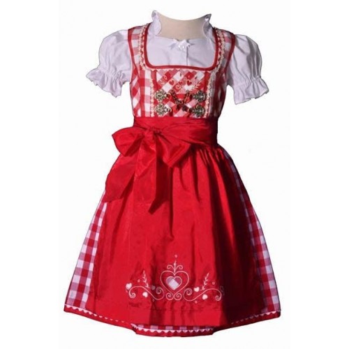 Dirndl Herzchen carrreaux rouges
