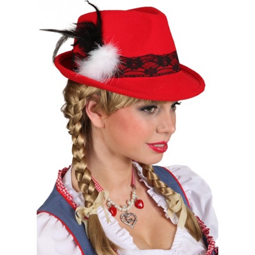 Chapeau Bavarois rouge pour femme