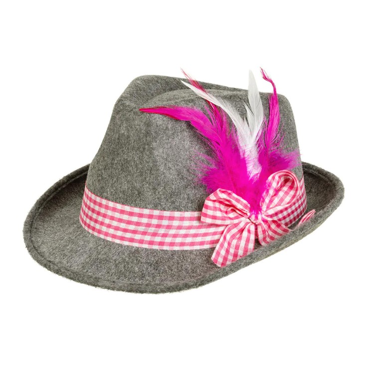 Chapeau Bavrois gris et rose 58 cm